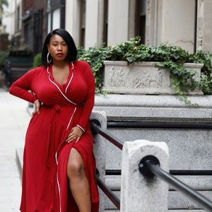 Lane Bryant Glamour Red Wrap Dress 26/28